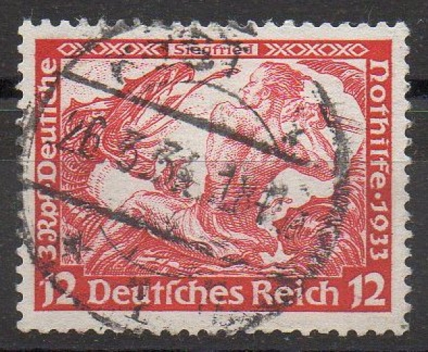 Michel Nr. 504 B, Deutsche Nothilfe 12 + 3 Pf. gestempelt.